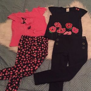 Gymboree Navy and Pink coordinating bundle size 5t
